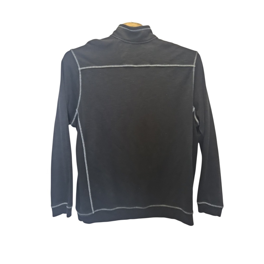 Tommy Bahama Sweater Mens Sizs 2XL Black Half Zip Pullover Embroider Tobago Bay - Picture 4 of 7